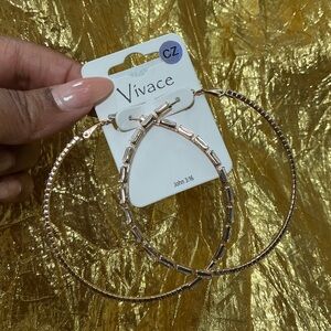 Vivace CZ Double-Sided Rhinestone Hoop Earrings | Pierced Ears